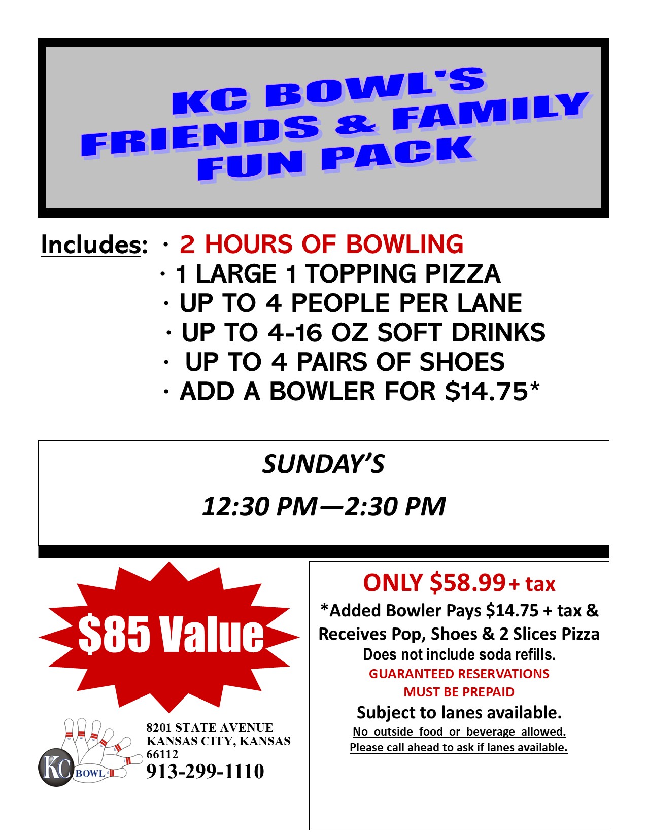 friends & family fun pack